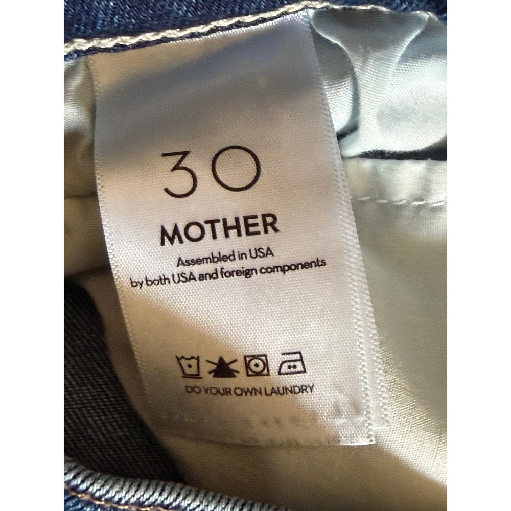 Mother Lil' Hustler Ankle Jeans Womens 30 Cropped Kick Flare High Rise Denim - Picture 7 of 11